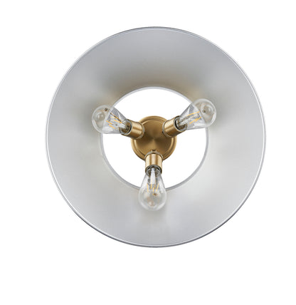Yep by Golden Lighting Orwell 3-light Flush Mount in Brushed Champagne Brass and Chrome shade - - Golden Lighting