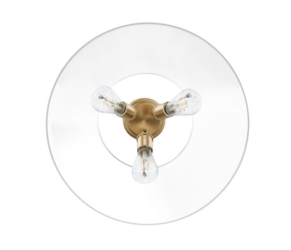 Orwell 3-Light Flush Mount in Brushed Champagne Bronze with Clear Glass - Default Title - Golden Lighting