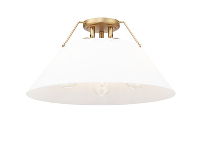 Yep by Golden Lighting Orwell 3-light Flush Mount in Brushed Champagne Brass and Opal Glass - Default Title - Golden Lighting