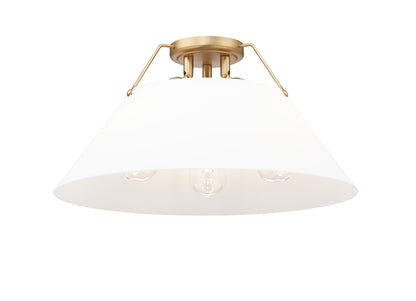 Orwell 3-Light Flush Mount in Brushed Champagne Bronze with Opal Glass - - Golden Lighting
