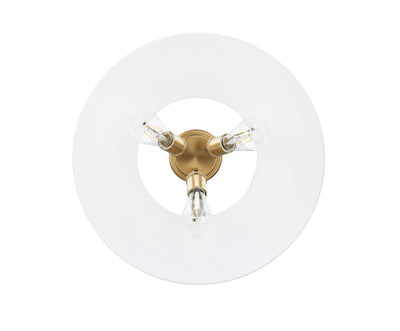 Yep by Golden Lighting Orwell 3-light Flush Mount in Brushed Champagne Brass and Opal Glass - - Golden Lighting