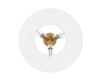 Yep by Golden Lighting Orwell 3-light Flush Mount in Brushed Champagne Brass and Opal Glass - - Golden Lighting