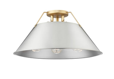 Yep by Golden Lighting Orwell 3-light Flush Mount in Brushed Champagne Brass and Pewter shade - Default Title - Golden Lighting