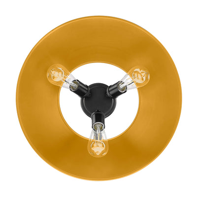 Yep by Golden Lighting Orwell 3-light Flush Mount in Matte Black and Auric Yellow shade - - Golden Lighting