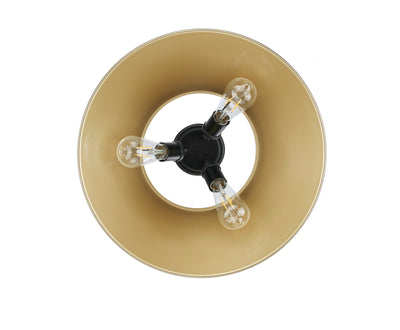 Yep by Golden Lighting Orwell 3-light Flush Mount in Matte Black and Brushed Champagne Brass shade - - Golden Lighting