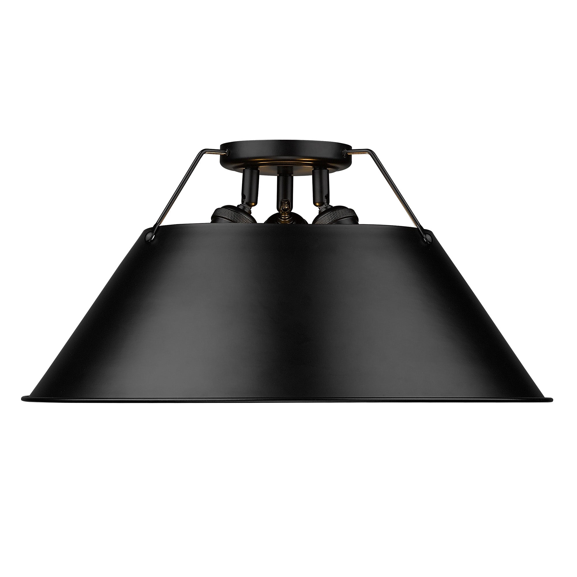 Yep by Golden Lighting Orwell 3-light Flush Mount in Matte Black - - Golden Lighting