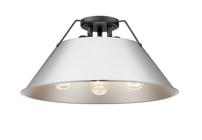 Yep by Golden Lighting Orwell 3-light Flush Mount in Matte Black and Chrome shade - Default Title - Golden Lighting