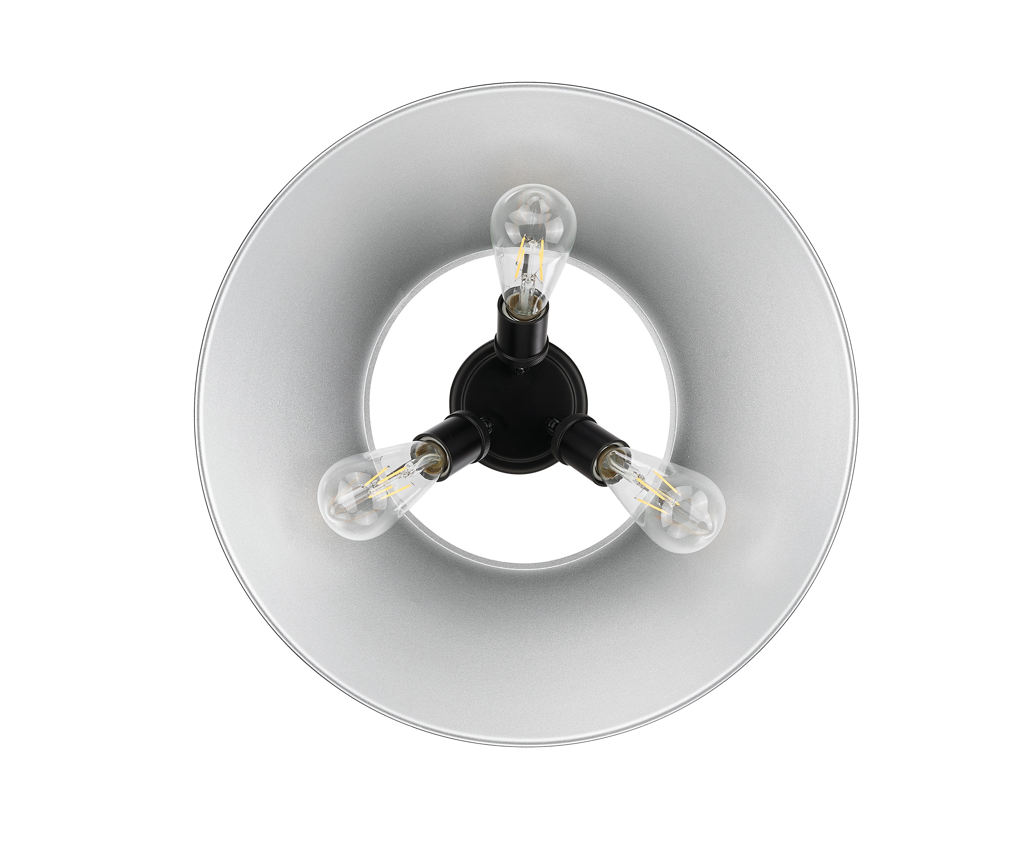 Orwell 3-Light Flush Mount in Matte Black with Chrome - Default Title - Golden Lighting