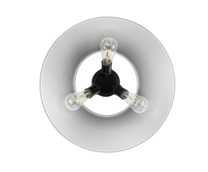 Orwell 3-Light Flush Mount in Matte Black with Chrome - Matte Black / Chrome / Silver - Golden Lighting