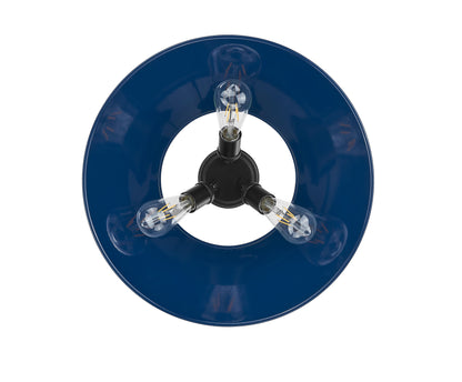 Yep by Golden Lighting Orwell 3-light Flush Mount in Matte Black and Navy Blue shade - - Golden Lighting