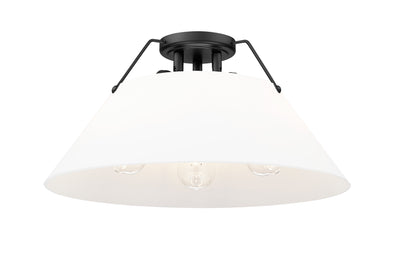 Yep by Golden Lighting Orwell 3-light Flush Mount in Matte Black and Opal Glass - Default Title - Golden Lighting