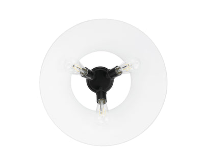 Yep by Golden Lighting Orwell 3-light Flush Mount in Matte Black and Opal Glass - - Golden Lighting