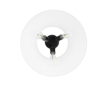 Yep by Golden Lighting Orwell 3-light Flush Mount in Matte Black and Opal Glass - - Golden Lighting