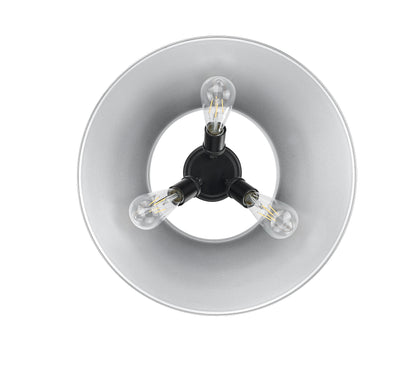 Orwell 3-Light Flush Mount in Matte Black with Pewter - Default Title - Golden Lighting