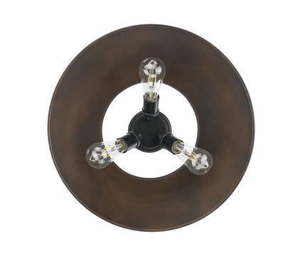 Yep by Golden Lighting Orwell 3-light Flush Mount in Matte Black and Rubbed Bronze shade - - Golden Lighting