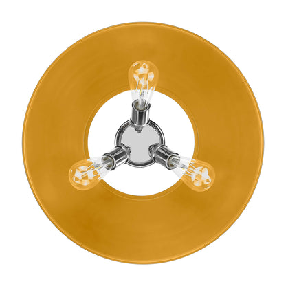 Yep by Golden Lighting Orwell 3-light Flush Mount in Chrome and Auric Yellow shade - - Golden Lighting