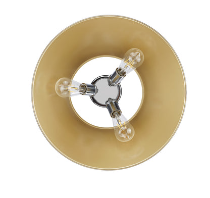 Orwell 3-Light Flush Mount in Chrome with Brushed Champagne Bronze - Default Title - Golden Lighting