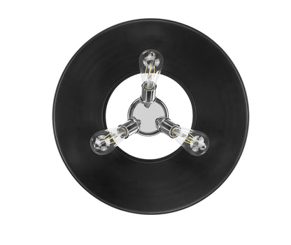 Yep by Golden Lighting Orwell 3-light Flush Mount in Chrome and Matte Black shade - - Golden Lighting