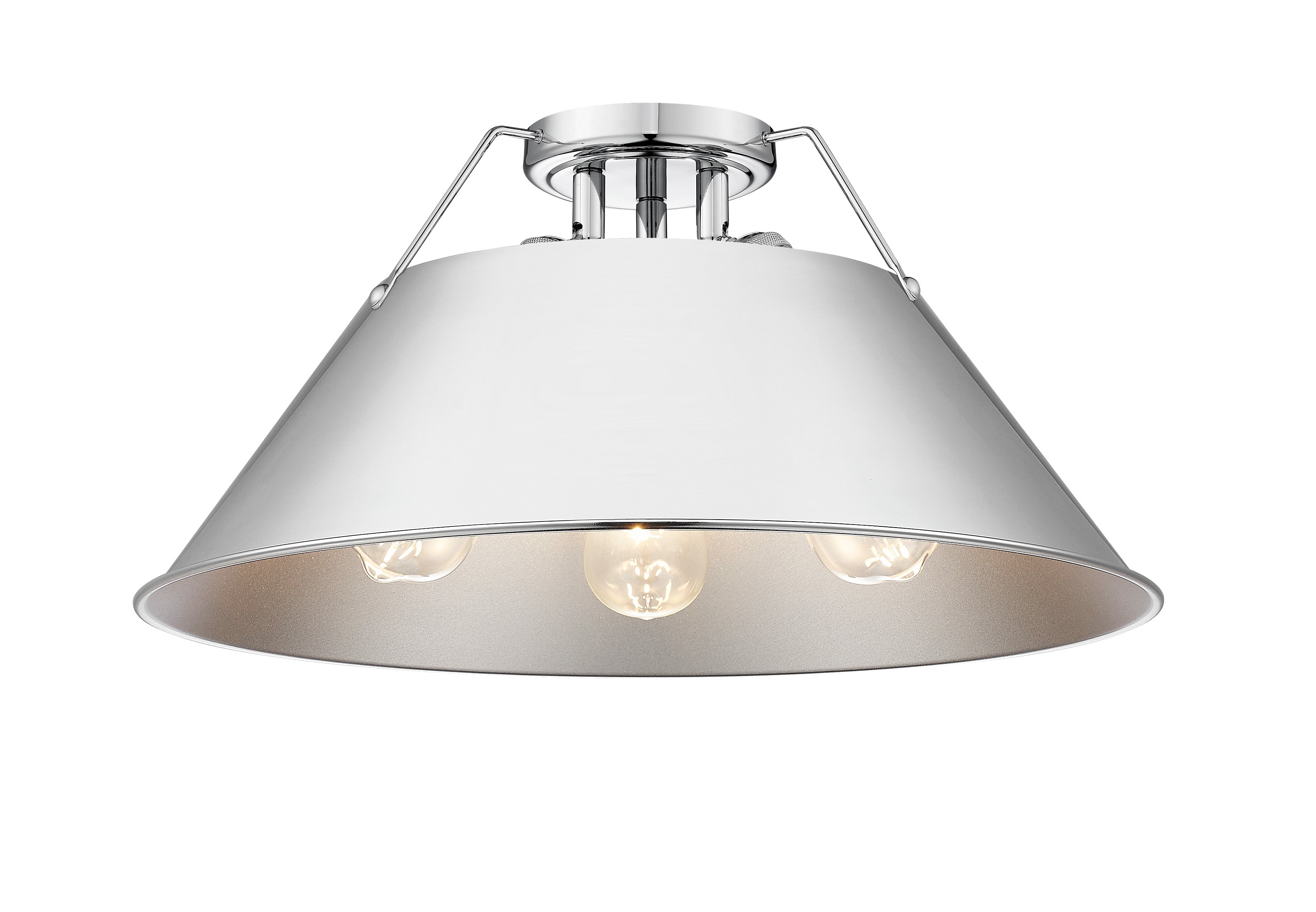 Orwell 3-Light Flush Mount in Chrome - - Golden Lighting