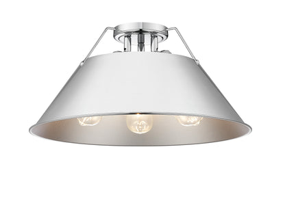 Orwell 3-Light Flush Mount in Chrome - - Golden Lighting