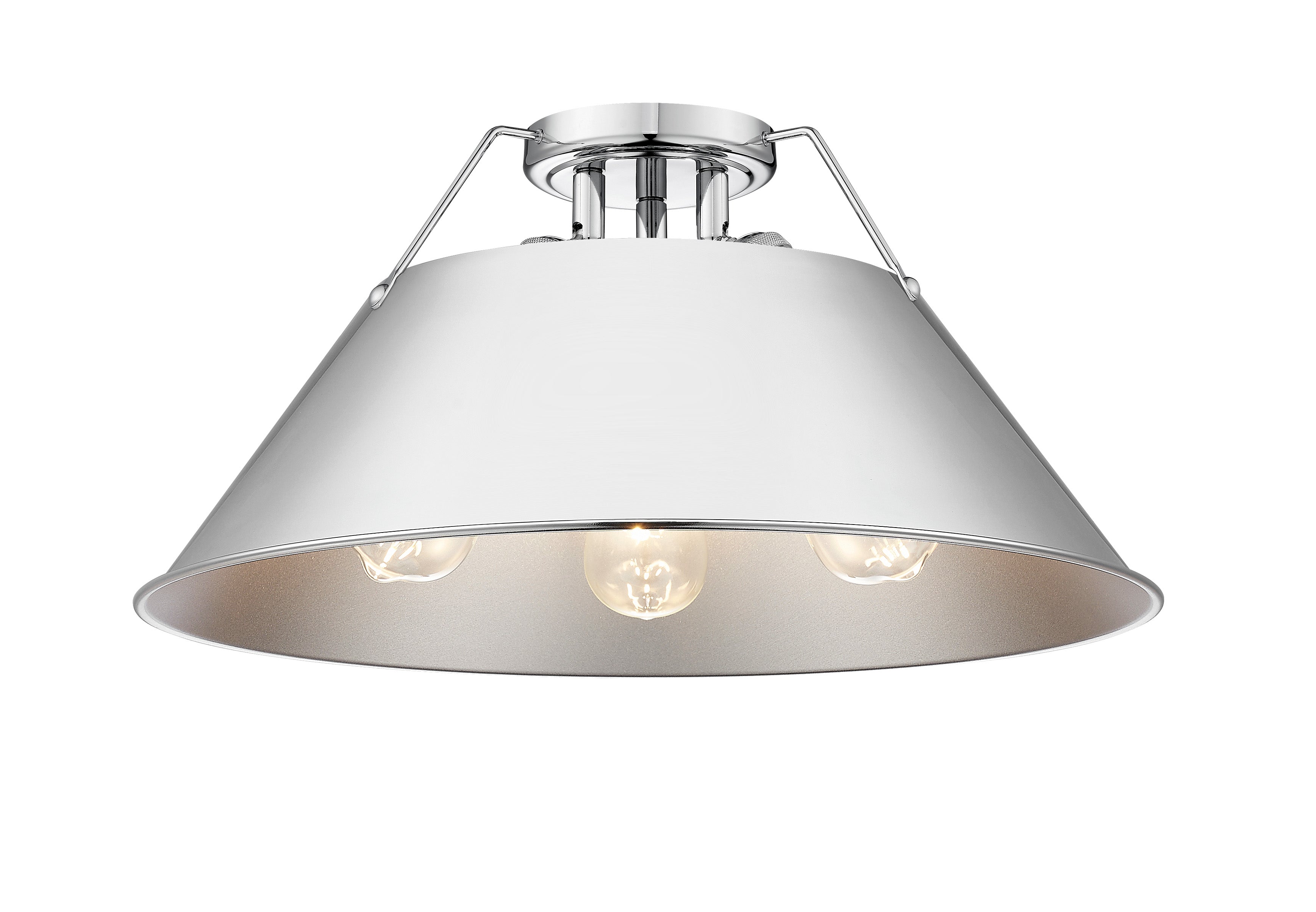 Yep by Golden Lighting Orwell 3-light Flush Mount in Chrome - - Golden Lighting