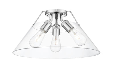 Yep by Golden Lighting Orwell 3-light Flush Mount in Chrome and Clear Glass - Default Title - Golden Lighting