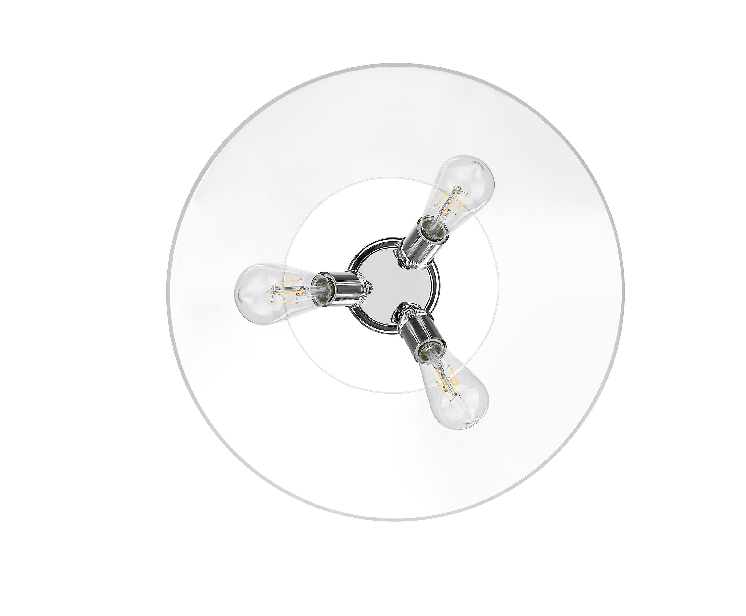 Orwell 3-Light Flush Mount in Chrome with Clear Glass - Chrome / Clear Glass / Clear - Golden Lighting