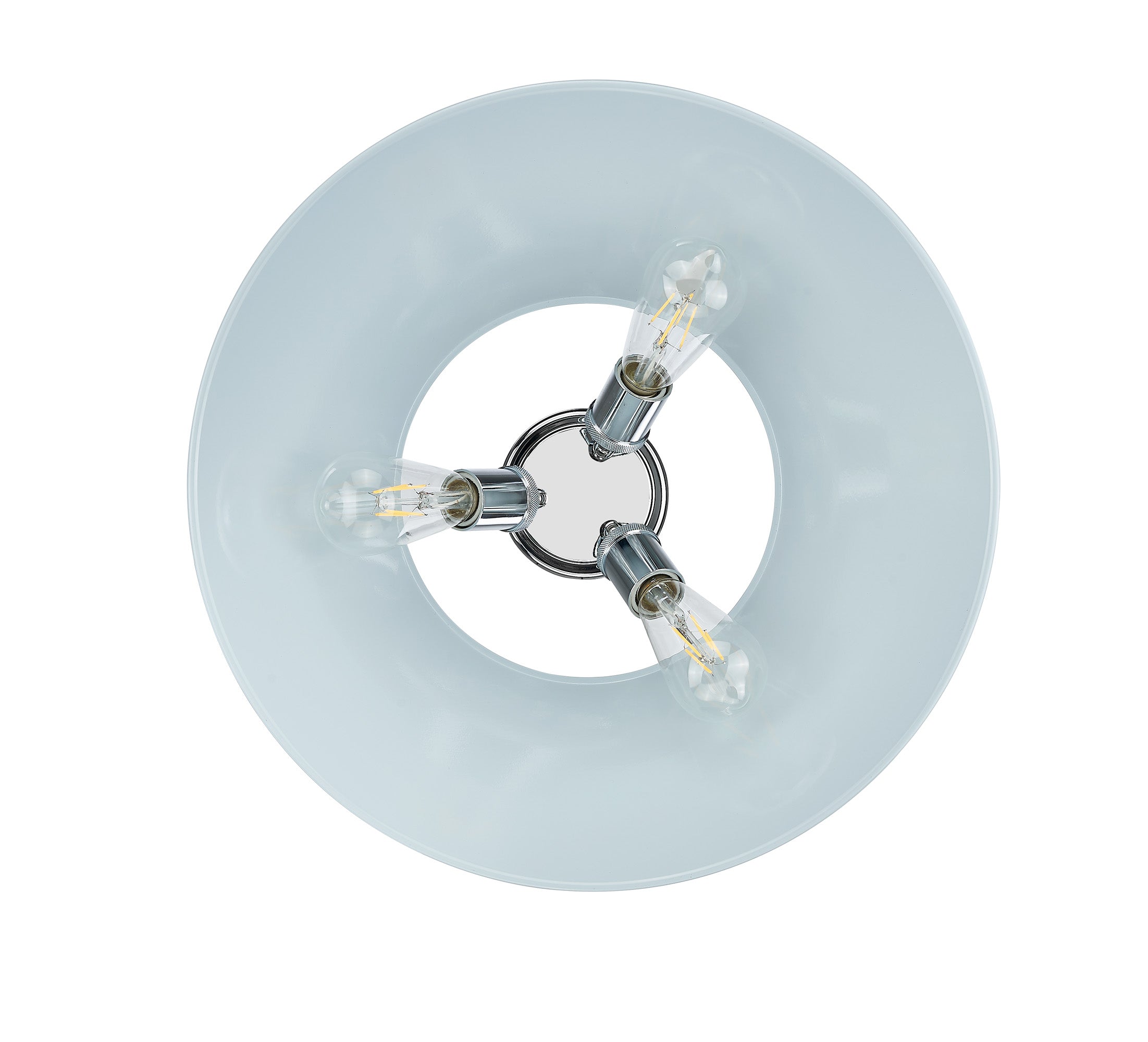 Yep by Golden Lighting Orwell 3-light Flush Mount in Chrome and Dusky Blue shade - - Golden Lighting