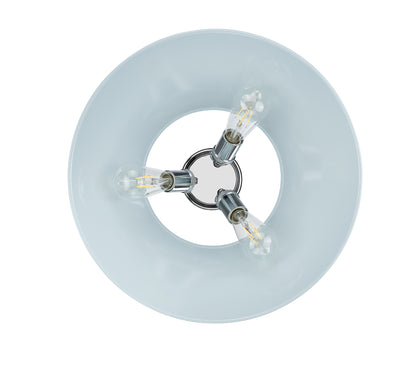 Yep by Golden Lighting Orwell 3-light Flush Mount in Chrome and Dusky Blue shade - - Golden Lighting