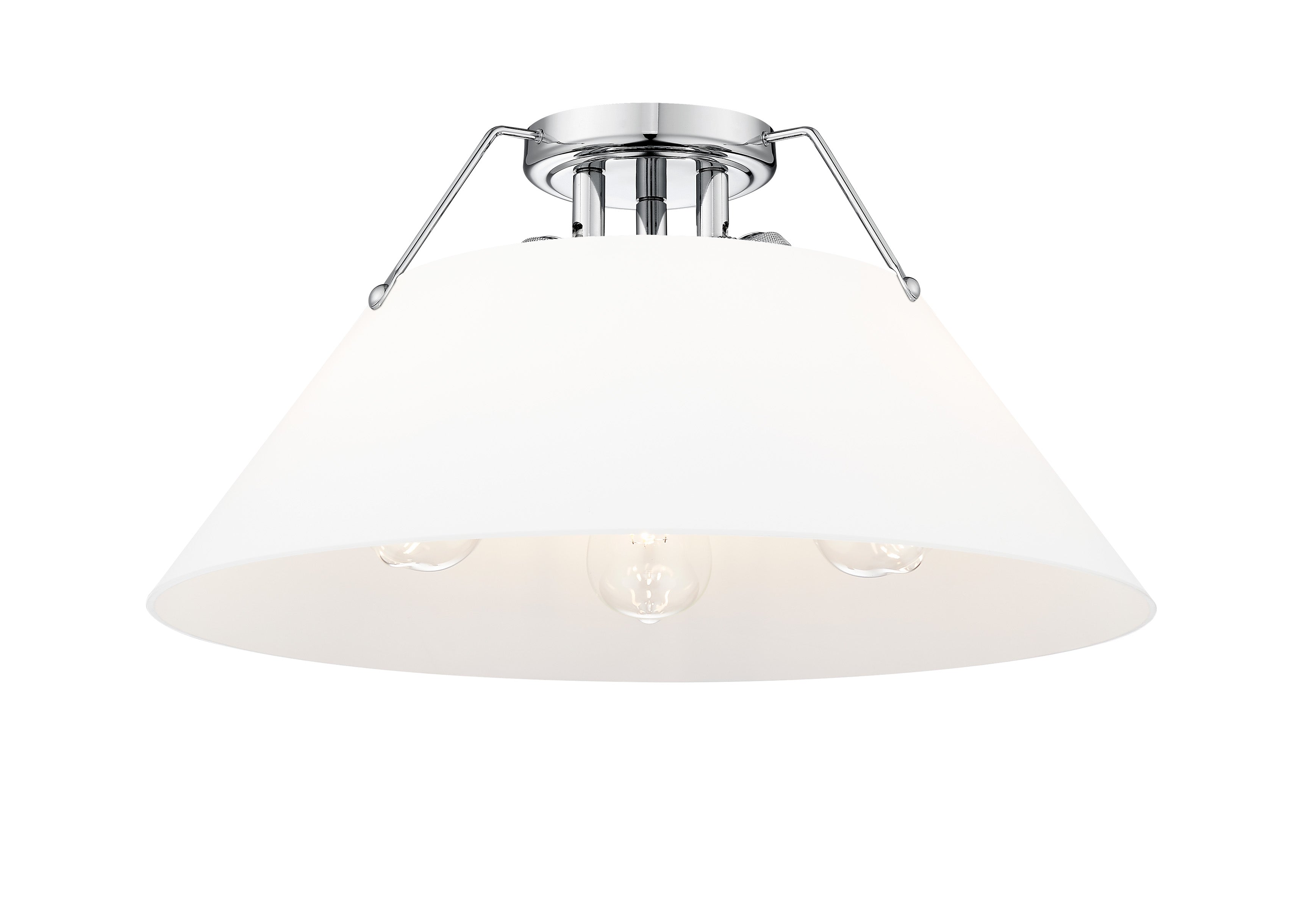 Orwell 3-Light Flush Mount in Chrome with Opal Glass - - Golden Lighting