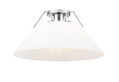 Yep by Golden Lighting Orwell 3-light Flush Mount in Chrome and Opal Glass - Default Title - Golden Lighting