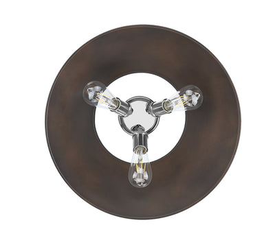Yep by Golden Lighting Orwell 3-light Flush Mount in Chrome and Rubbed Bronze shade - - Golden Lighting