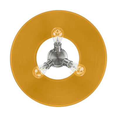 Yep by Golden Lighting Orwell 3-light Flush Mount in Pewter and Auric Yellow shade - - Golden Lighting