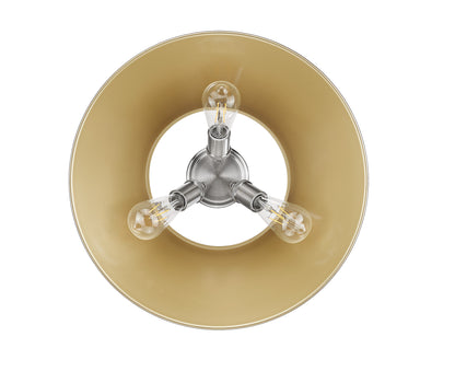 Yep by Golden Lighting Orwell 3-light Flush Mount in Pewter and Brushed Champagne Brass shade - - Golden Lighting