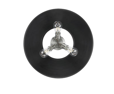 Yep by Golden Lighting Orwell 3-light Flush Mount in Pewter and Matte Black shade - - Golden Lighting