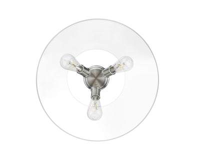Yep by Golden Lighting Orwell 3-light Flush Mount in Pewter and Clear Glass - - Golden Lighting