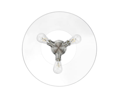 Yep by Golden Lighting Orwell 3-light Flush Mount in Pewter and Clear Glass - - Golden Lighting