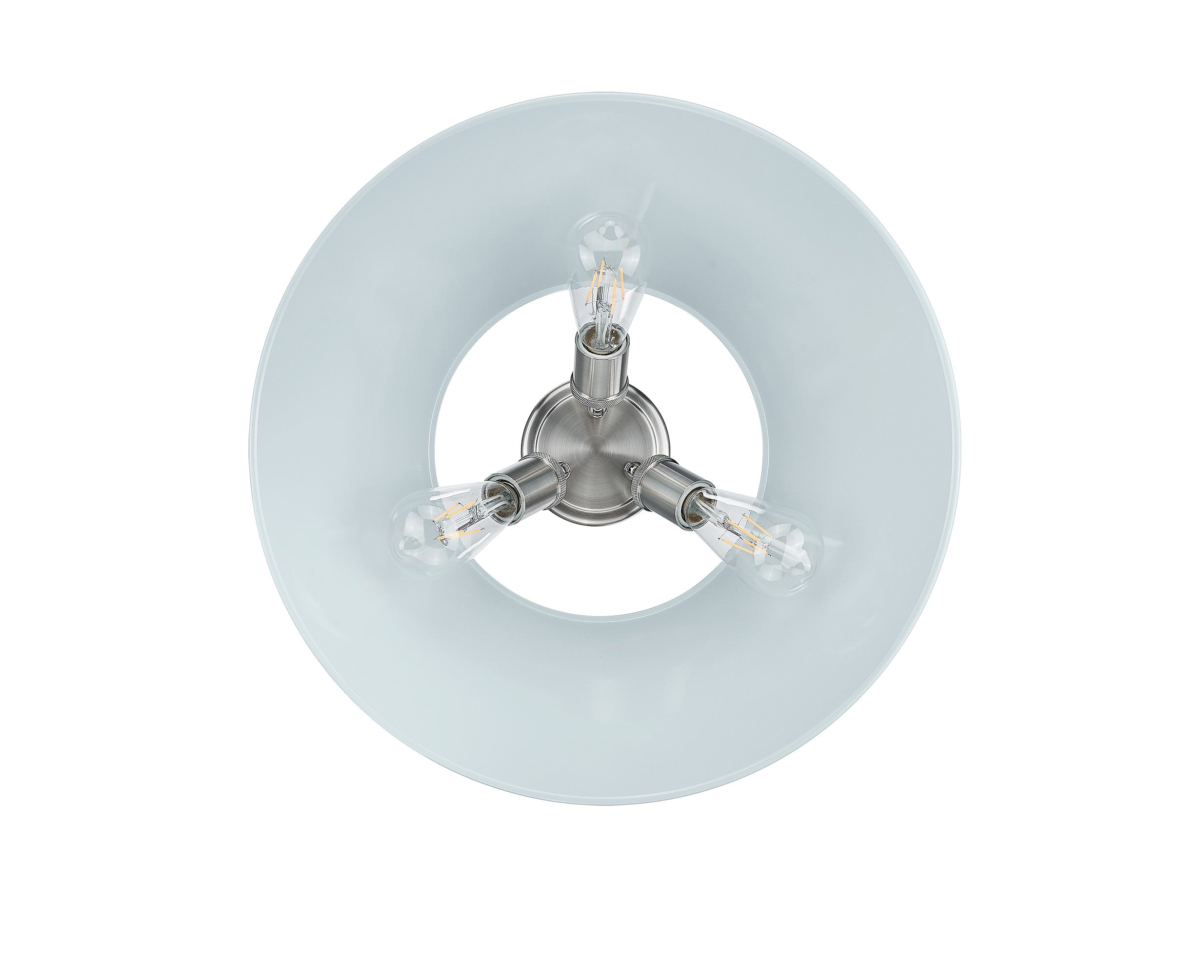 Orwell 3-Light Flush Mount in Pewter with Dusky Blue - Default Title - Golden Lighting