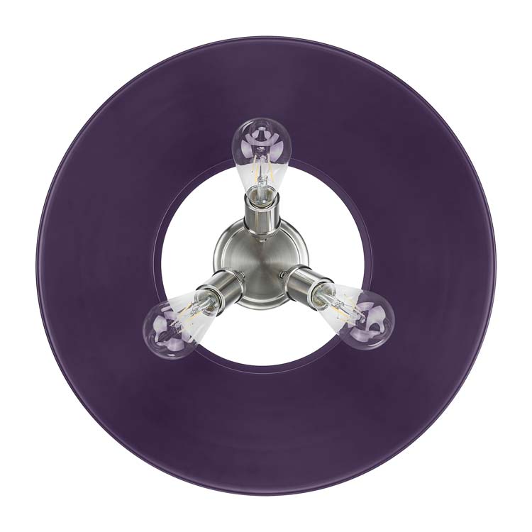 Yep by Golden Lighting Orwell 3-light Flush Mount in Pewter and Exotic Purple shade - - Golden Lighting