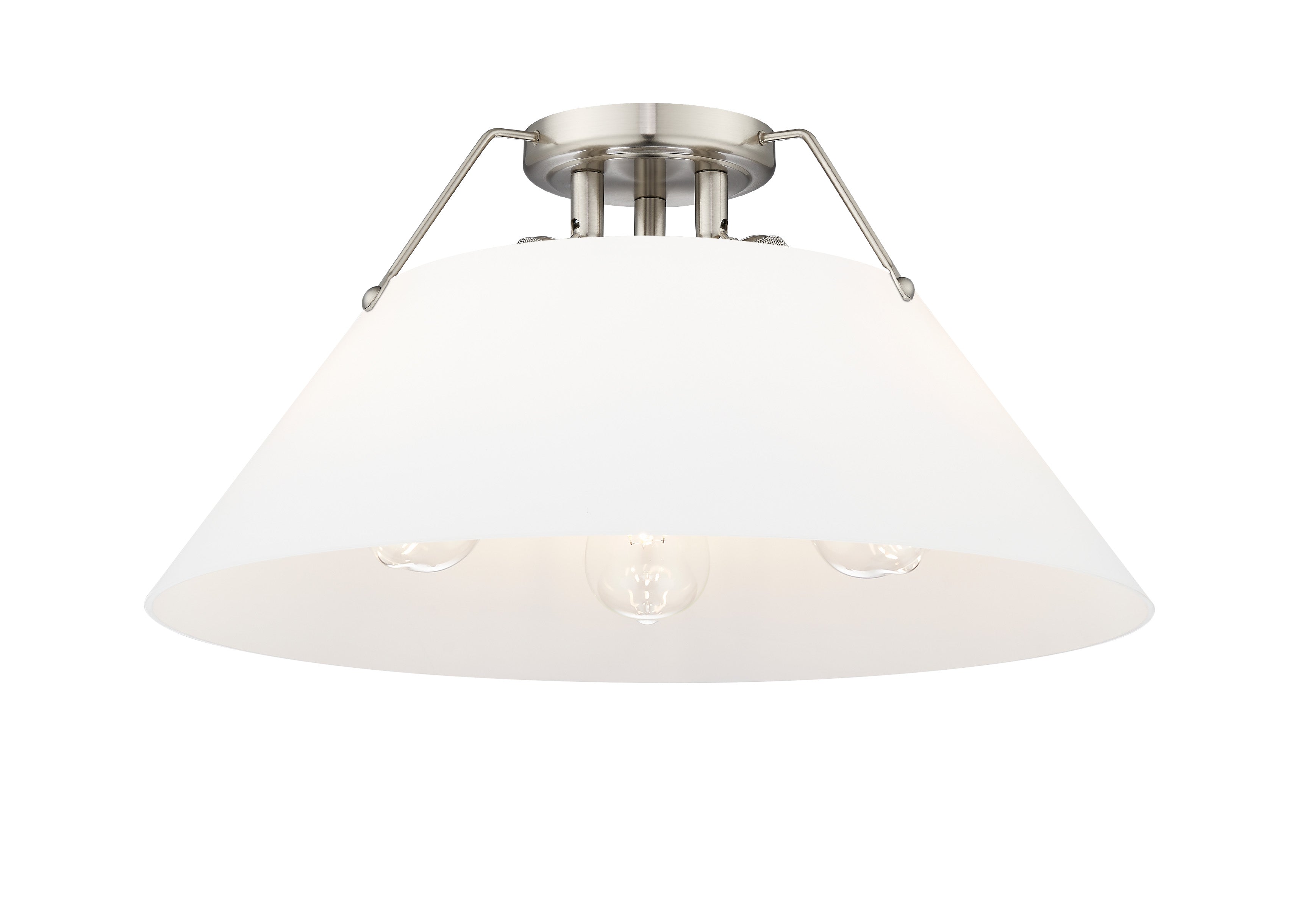 Orwell 3-Light Flush Mount in Pewter with Opal Glass - - Golden Lighting