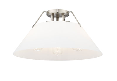 Yep by Golden Lighting Orwell 3-light Flush Mount in Pewter and Opal Glass - Default Title - Golden Lighting