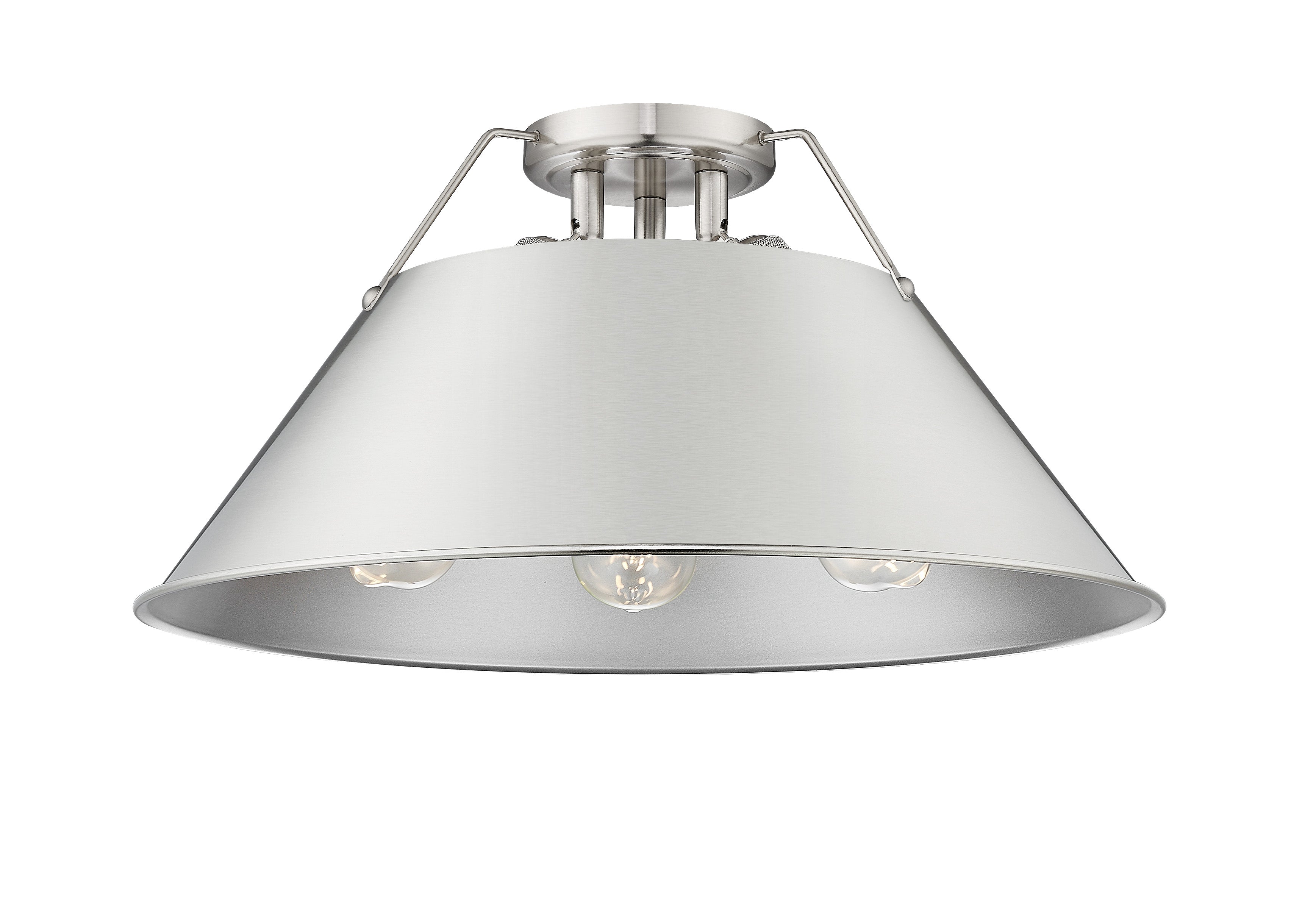 Orwell 3-Light Flush Mount in Pewter - - Golden Lighting