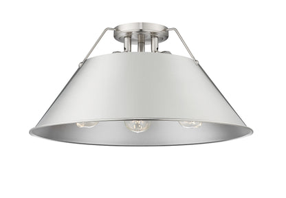 Orwell 3-Light Flush Mount in Pewter - - Golden Lighting