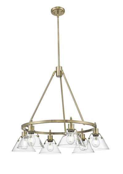 Yep by Golden Lighting Orwell 6-light Chandelier in Aged Brass and Clear Glass - - Golden Lighting