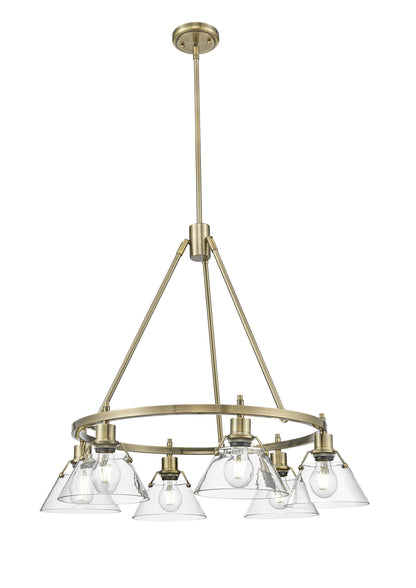 Yep by Golden Lighting Orwell 6-light Chandelier in Aged Brass and Clear Glass - - Golden Lighting