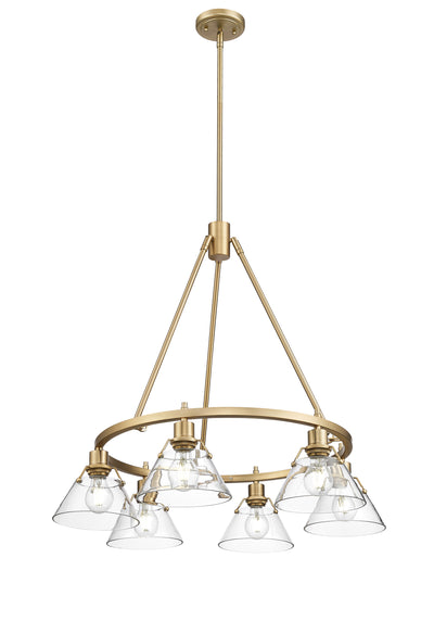 Yep by Golden Lighting Orwell 6-light Chandelier in Brushed Champagne Brass and Clear Glass - - Golden Lighting