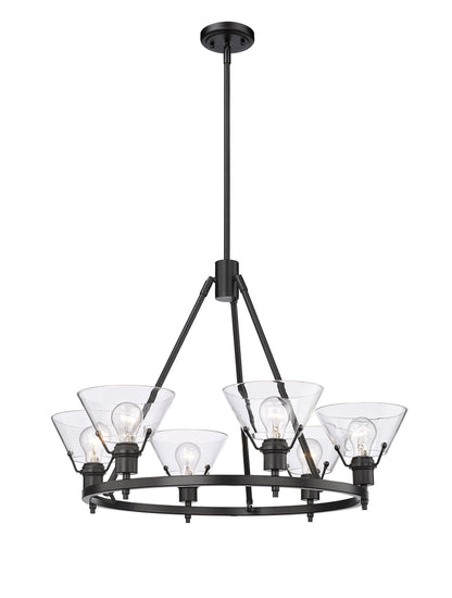 Yep by Golden Lighting Orwell 6-light Chandelier in Matte Black and Clear Glass - - Golden Lighting