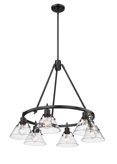 Yep by Golden Lighting Orwell 6-light Chandelier in Matte Black and Clear Glass - - Golden Lighting