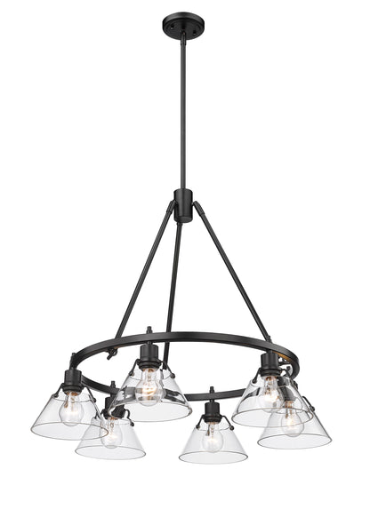 Yep by Golden Lighting Orwell 6-light Chandelier in Matte Black and Clear Glass - - Golden Lighting