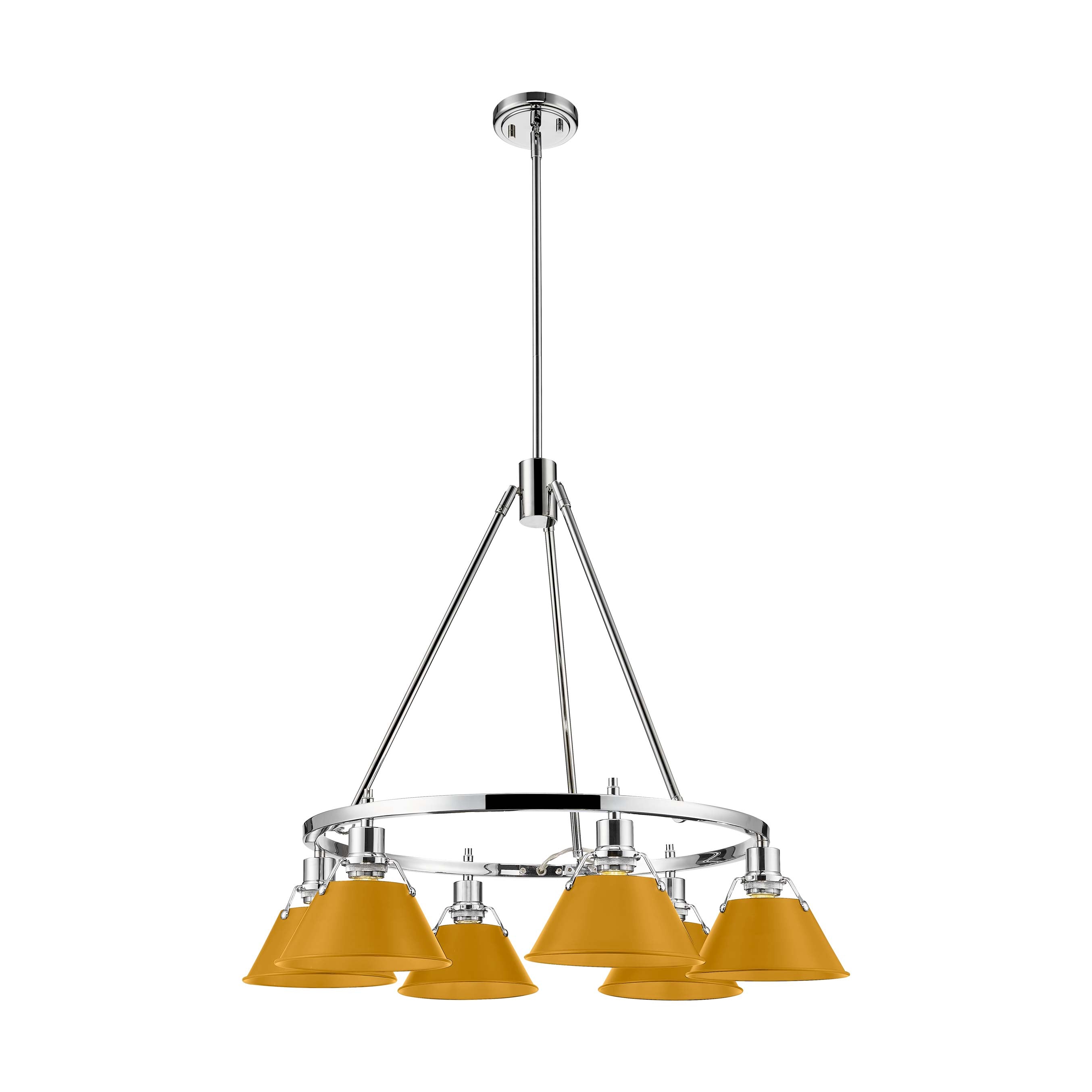 Yep by Golden Lighting Orwell 6-light Chandelier in Chrome and Auric Yellow shade - - Golden Lighting